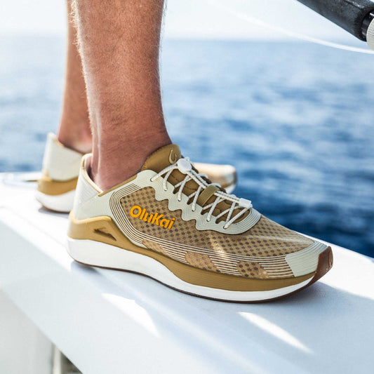 OluKai | ‘Ahi Men’s Water Boat Shoes - Tan / Tapa
