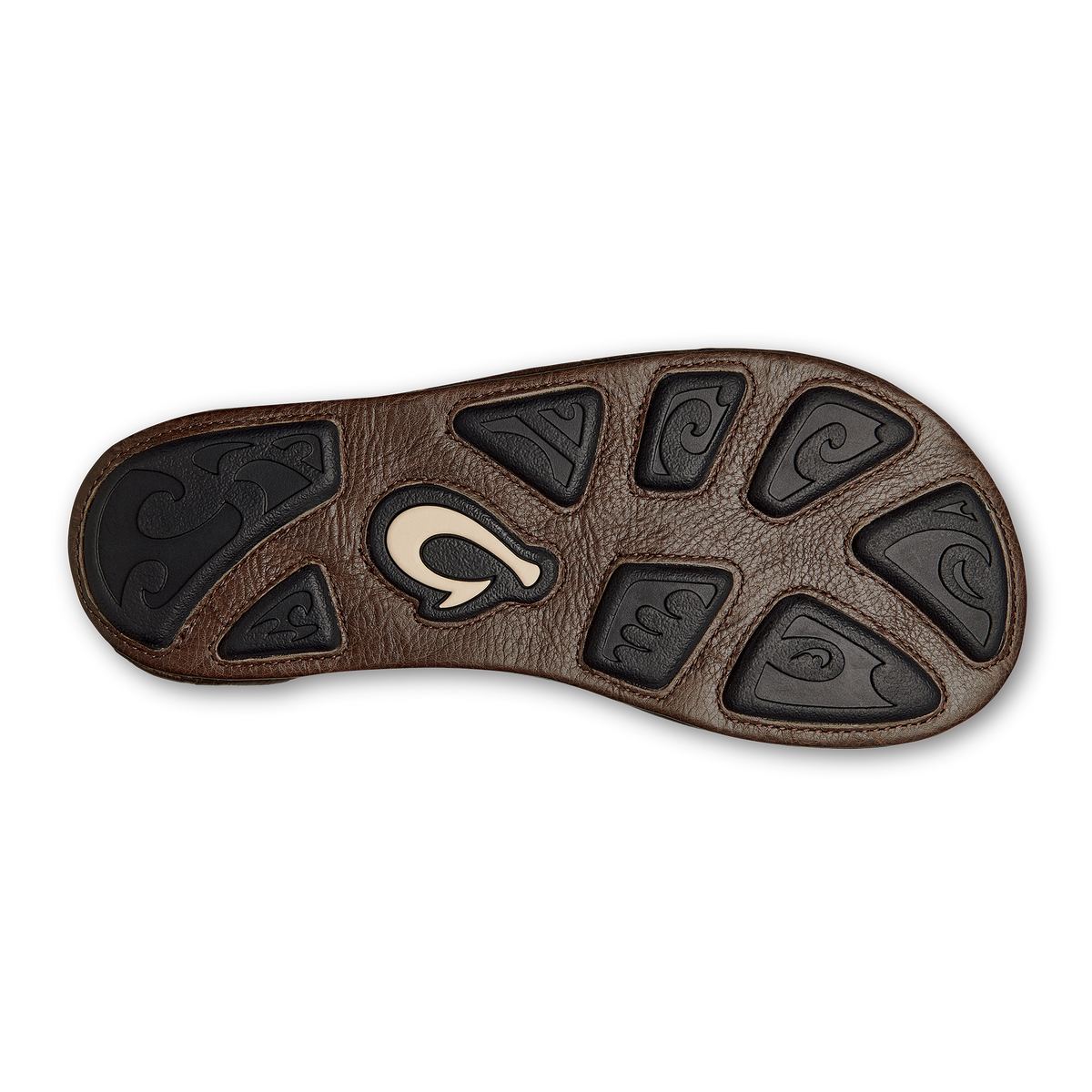 OluKai | Hiapo - Rum / Dark Wood Men’s Leather Beach Sandals