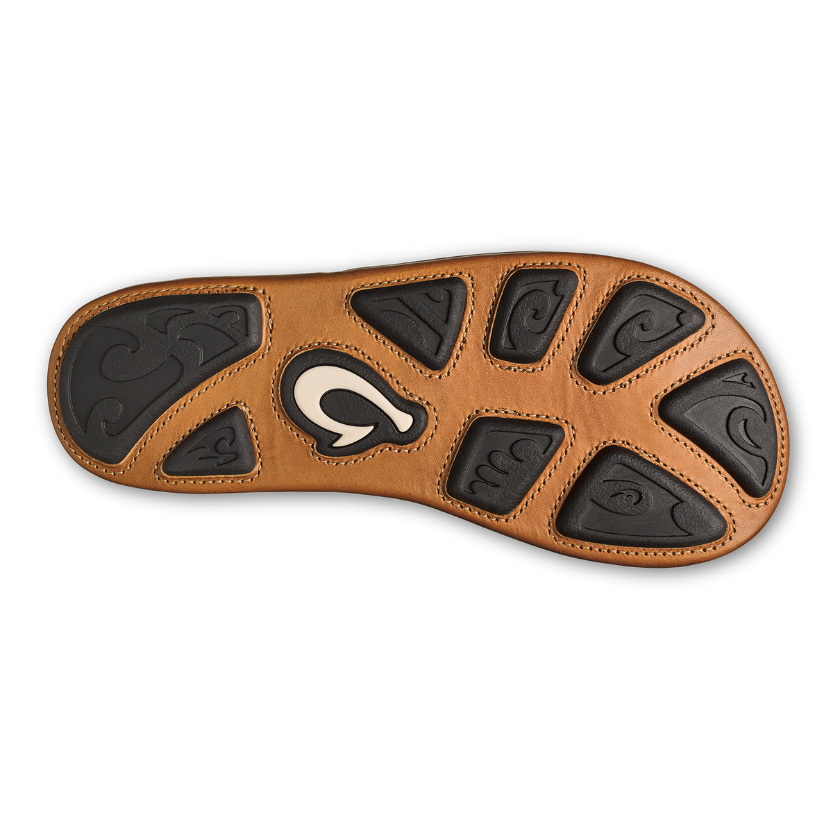 OluKai | Hiapo - Odyssey Grey / Sahara Men’s Leather Beach Sandals