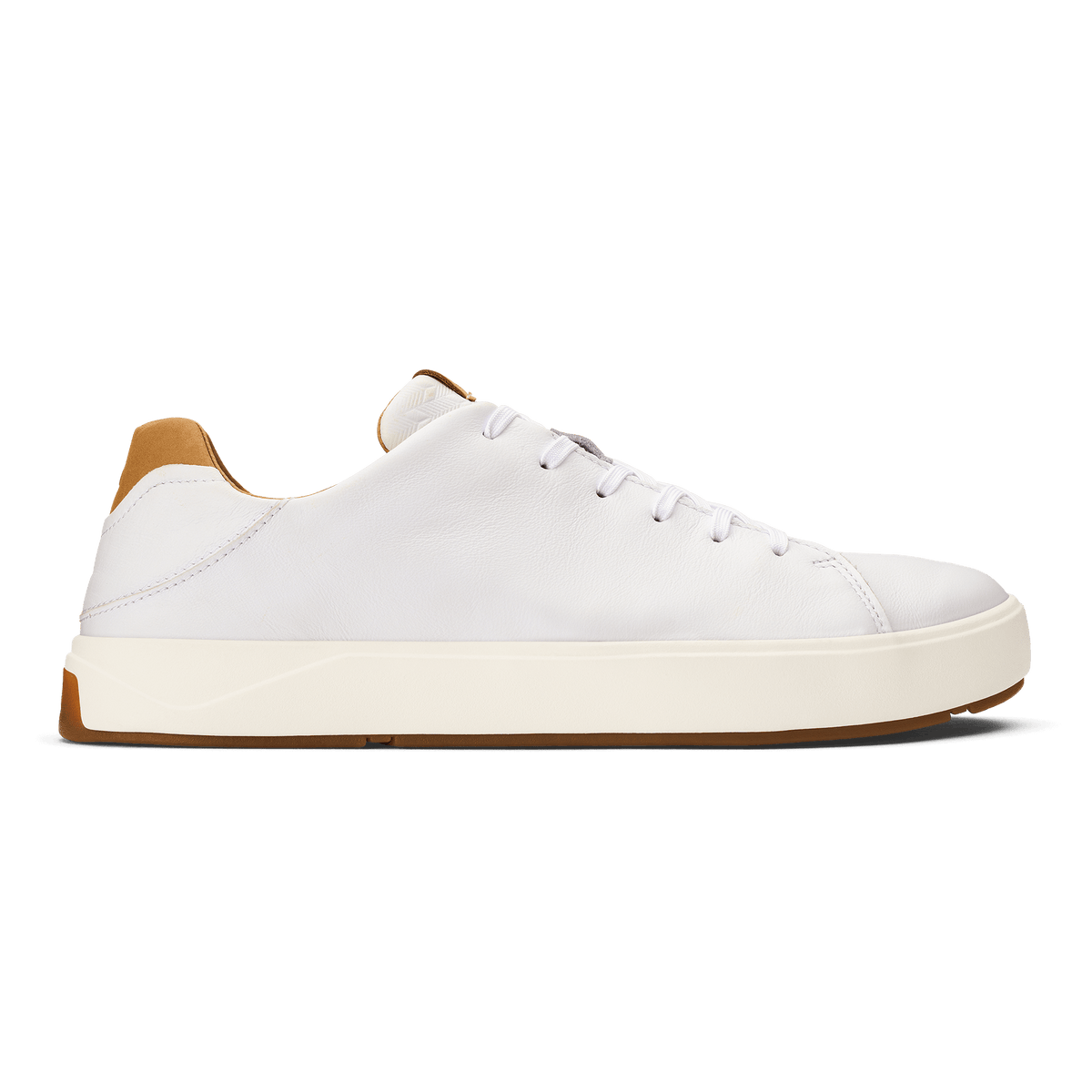 OluKai | Lae‘ahi Lī ‘Ili Men's Leather Sneakers - Bright White