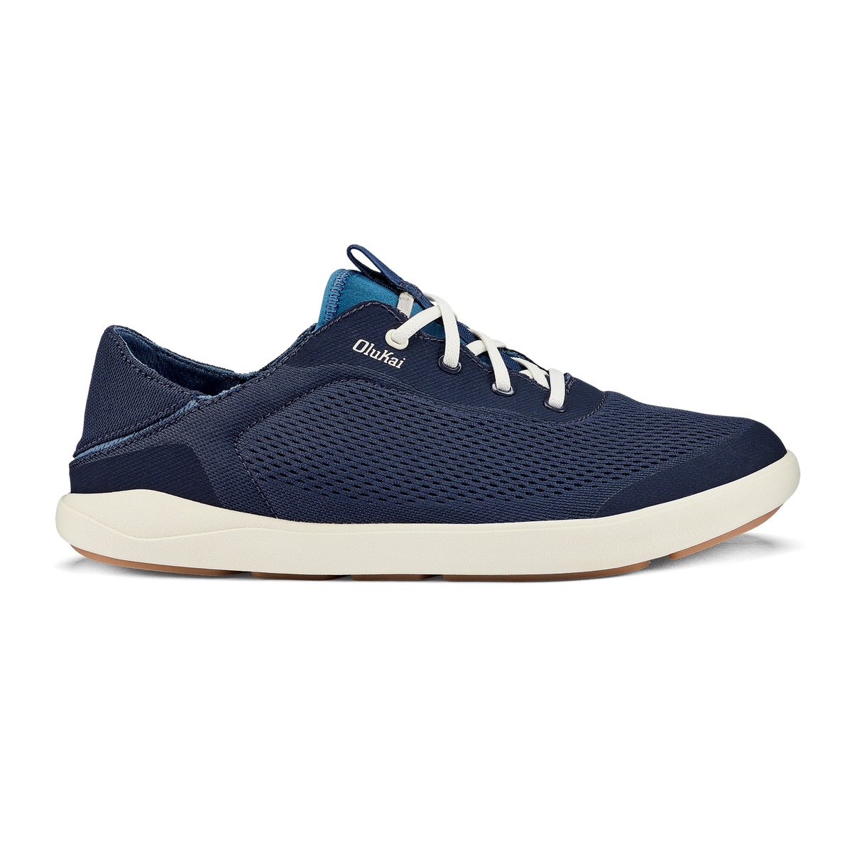 OluKai | Moku Pae Men's Boat Shoes - Trench Blue / Off White
