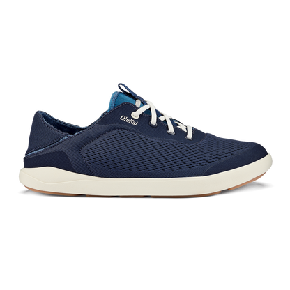 OluKai | Moku Pae Men's Boat Shoes - Trench Blue / Off White
