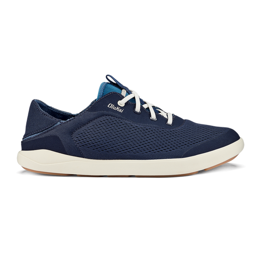 OluKai | Moku Pae Men's Boat Shoes - Trench Blue / Off White