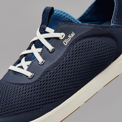 OluKai | Moku Pae Men's Boat Shoes - Trench Blue / Off White