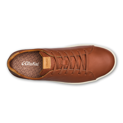 OluKai | Lae‘ahi Lī ‘Ili Men's Leather Sneakers - Kukui Brown