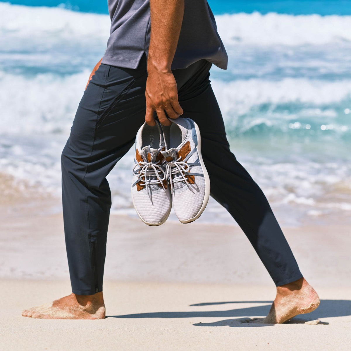 OluKai | Mio Lī Men's Athletic Shoes - Mist Grey / Poi