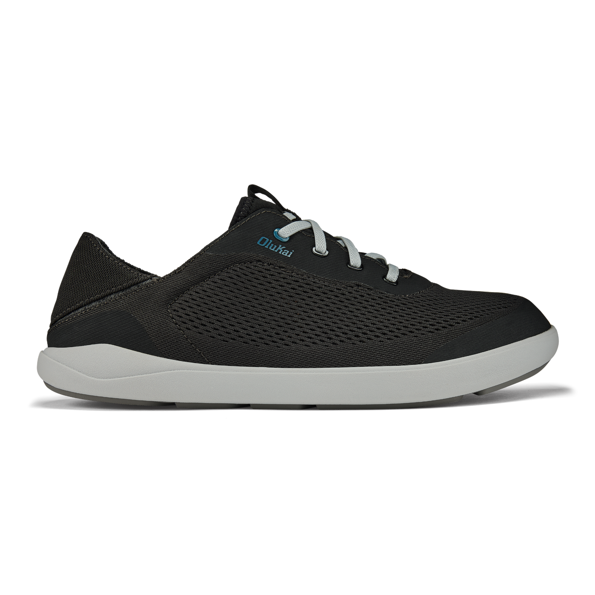 OluKai | Moku Pae Men's Boat Shoes - Black / Blue Coral