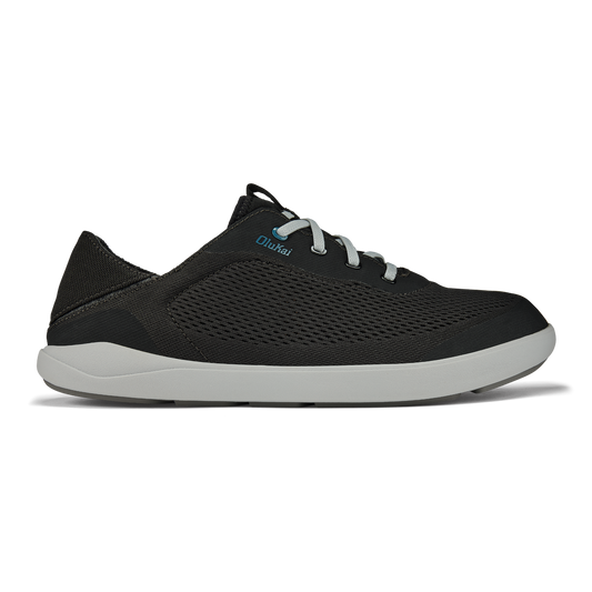 OluKai | Moku Pae Men's Boat Shoes - Black / Blue Coral