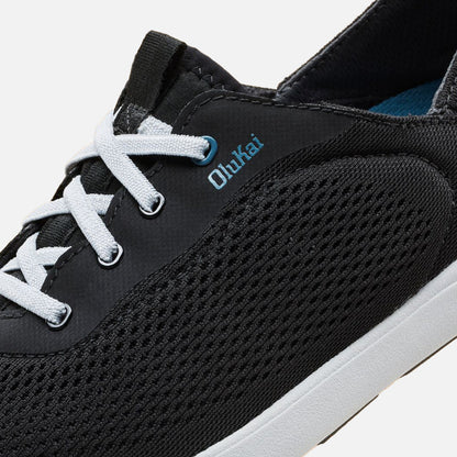 OluKai | Moku Pae Men's Boat Shoes - Black / Blue Coral