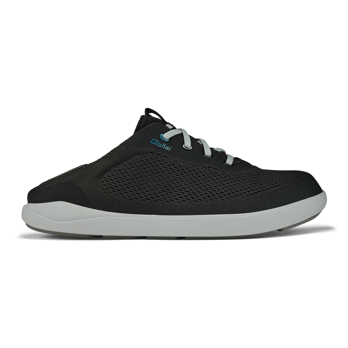 OluKai | Moku Pae Men's Boat Shoes - Black / Blue Coral