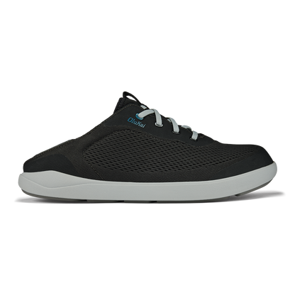 OluKai | Moku Pae Men's Boat Shoes - Black / Blue Coral