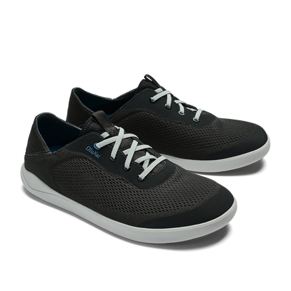 OluKai | Moku Pae Men's Boat Shoes - Black / Blue Coral