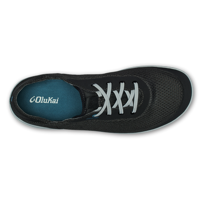 OluKai | Moku Pae Men's Boat Shoes - Black / Blue Coral