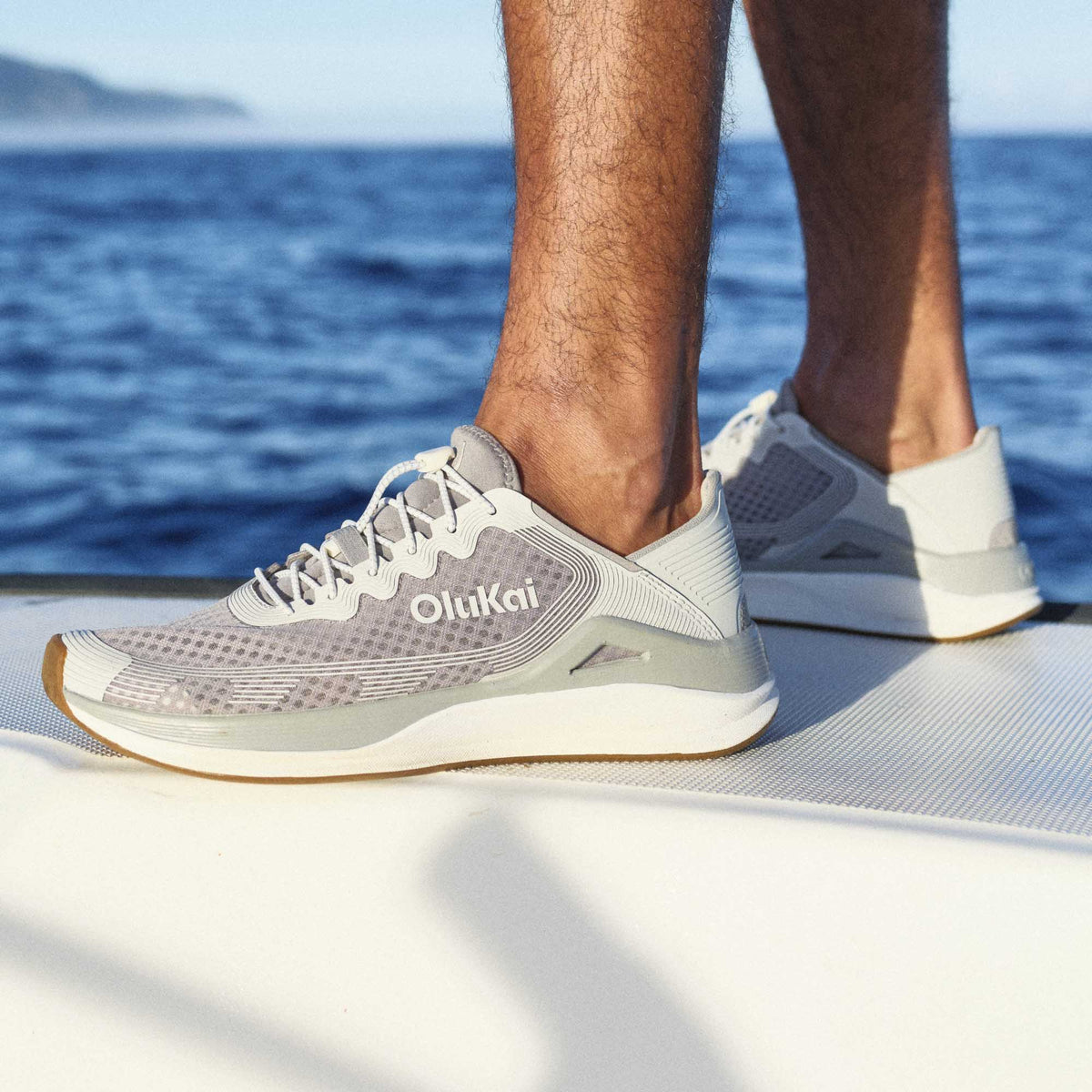 OluKai | ‘Ahi Men’s Water Boat Shoes - Ash / Sterling