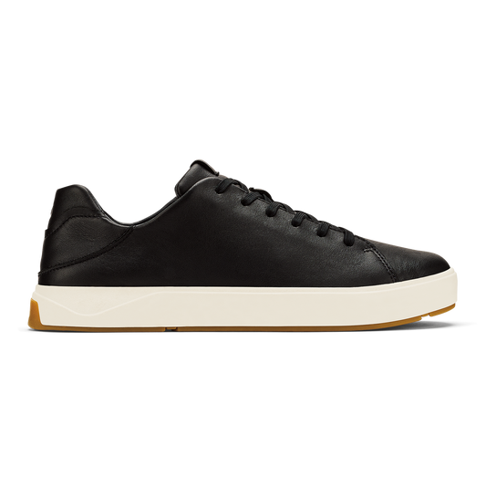 OluKai | Lae‘ahi Lī ‘Ili Men's Leather Sneakers - Onyx