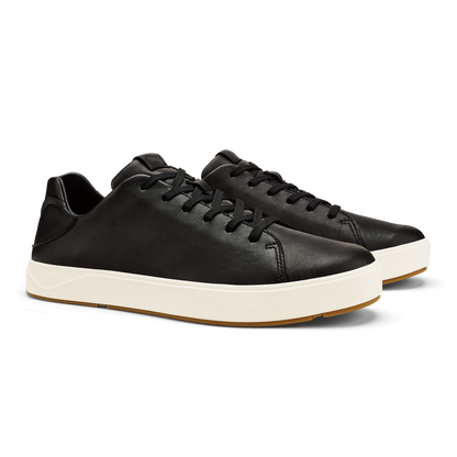 OluKai | Lae‘ahi Lī ‘Ili Men's Leather Sneakers - Onyx