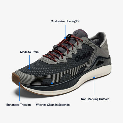 OluKai | ‘Ahi Men’s Water Boat Shoes - Rock / Ash