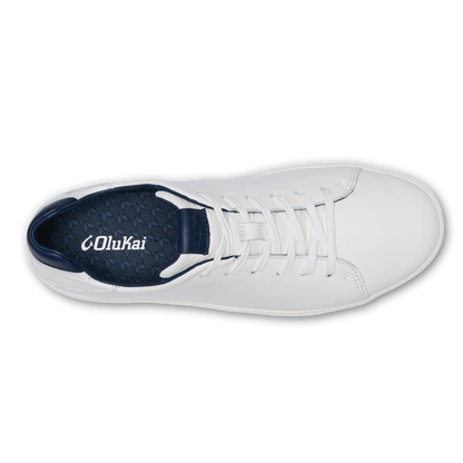 OluKai | Lae‘ahi Lī ‘Ili Men's Sneakers - Bright White / Trench Blue