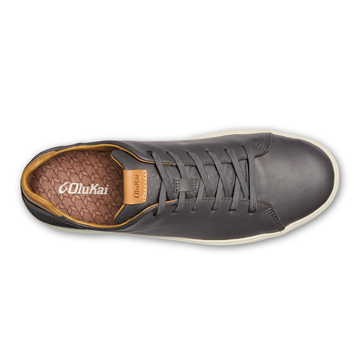 OluKai | Lae‘ahi Lī ‘Ili Men's Leather Sneakers - Stone