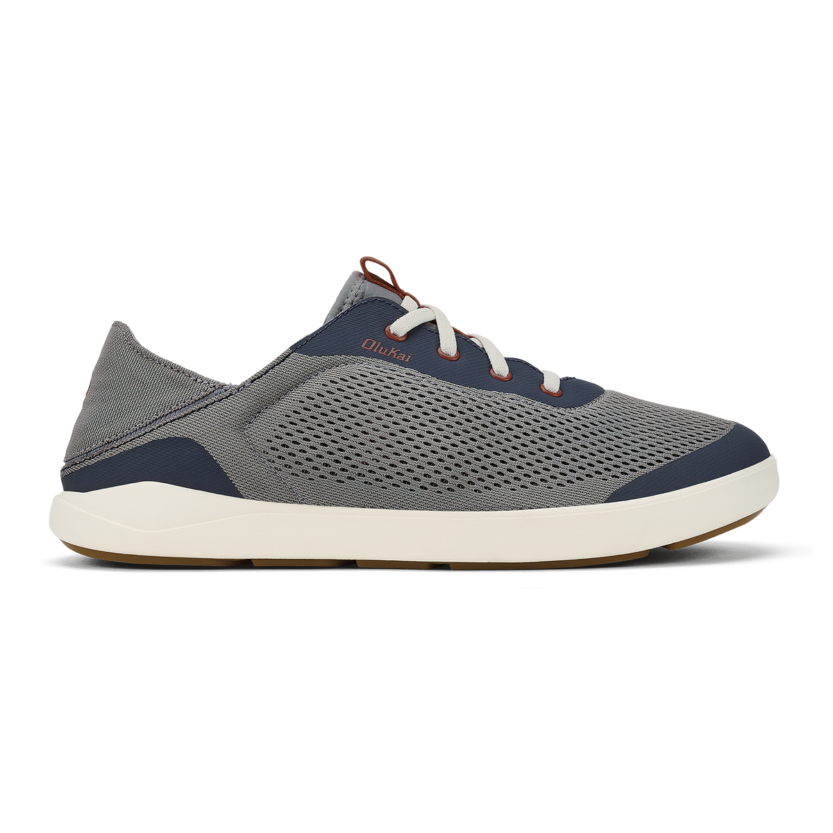 OluKai | Moku Pae Men's Boat Shoes - Ash / Trench Blue