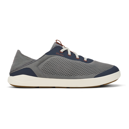 OluKai | Moku Pae Men's Boat Shoes - Ash / Trench Blue