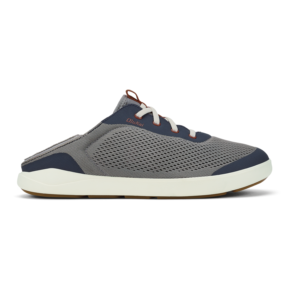 OluKai | Moku Pae Men's Boat Shoes - Ash / Trench Blue