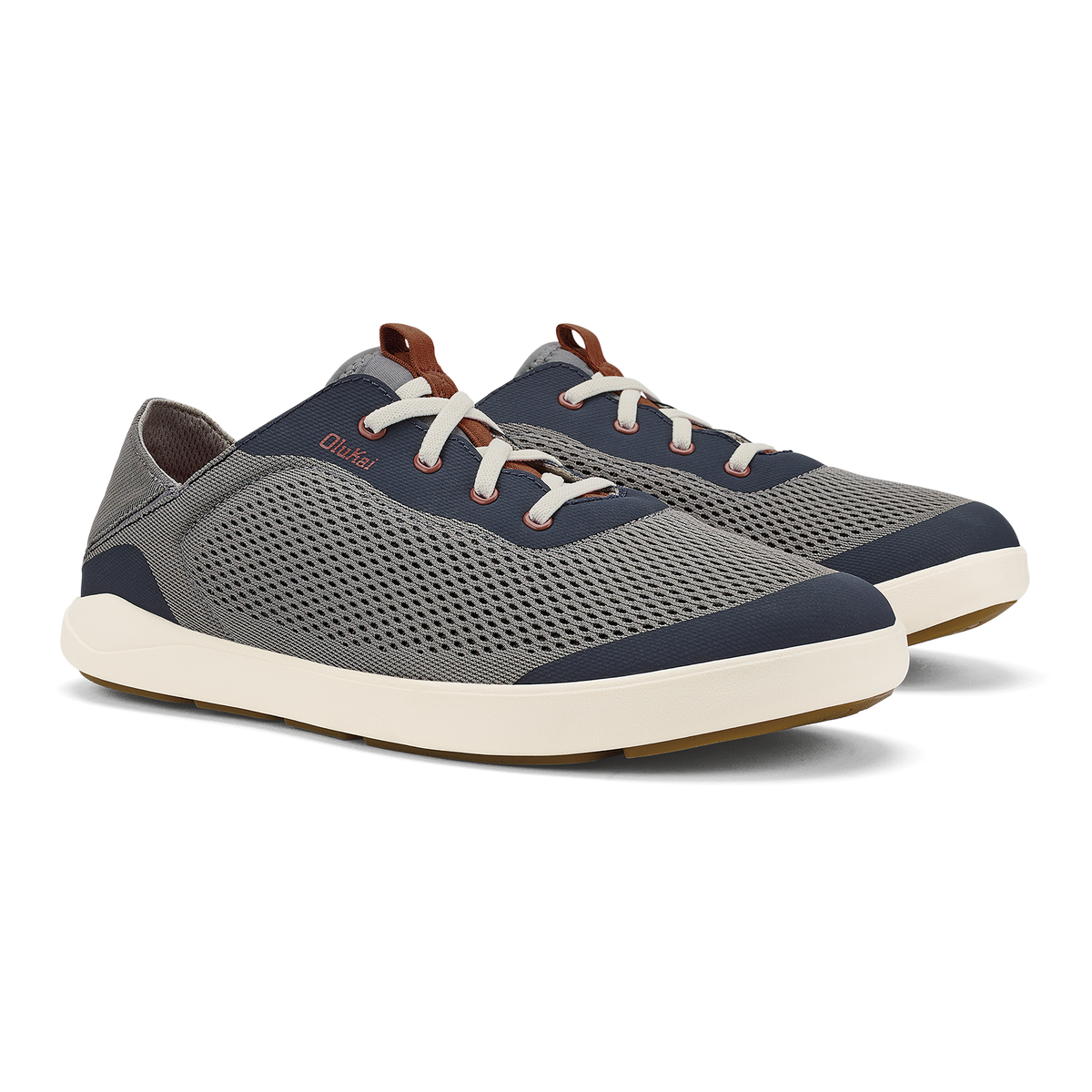 OluKai | Moku Pae Men's Boat Shoes - Ash / Trench Blue