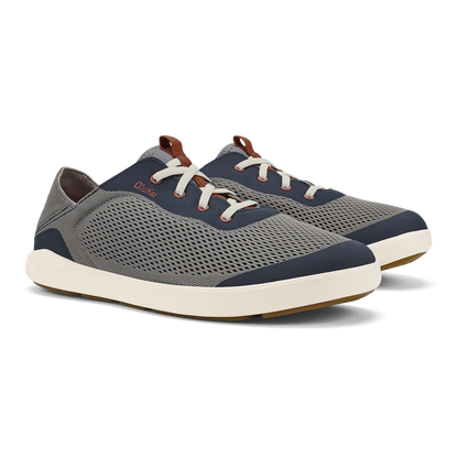 OluKai | Moku Pae Men's Boat Shoes - Ash / Trench Blue