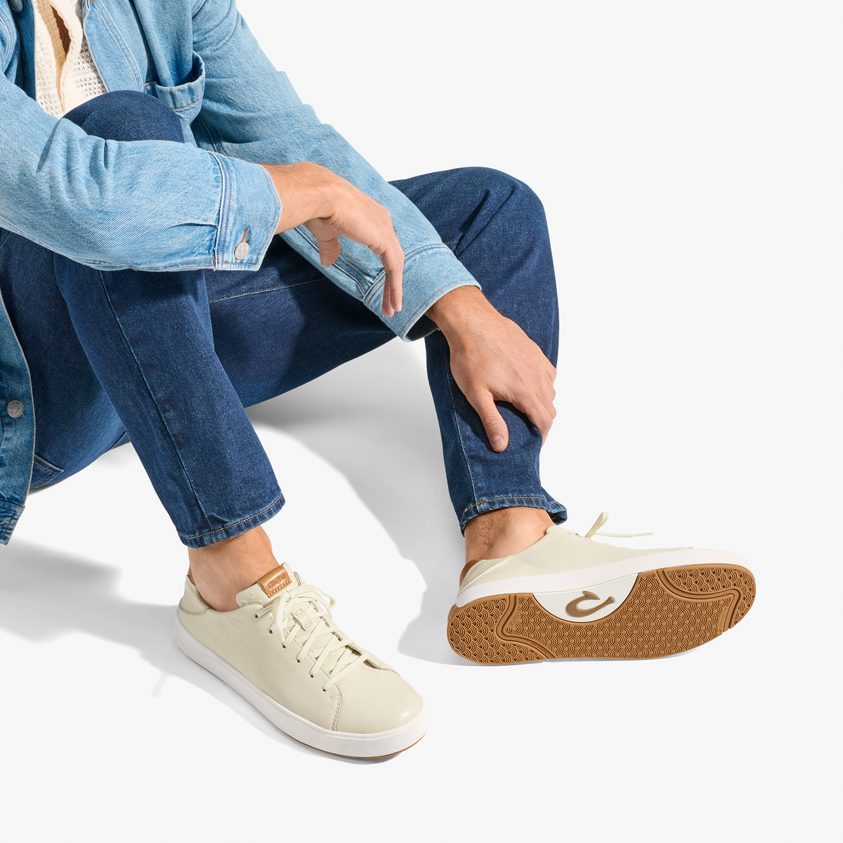 OluKai | Lae‘ahi Lī ‘Ili Men's Leather Sneakers - Tapa