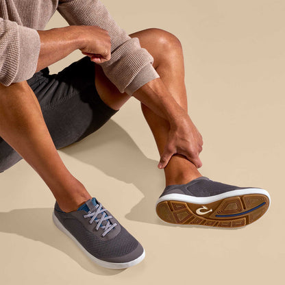 OluKai | Moku Pae Men's Boat Shoes - Pavement / Vintage Blue