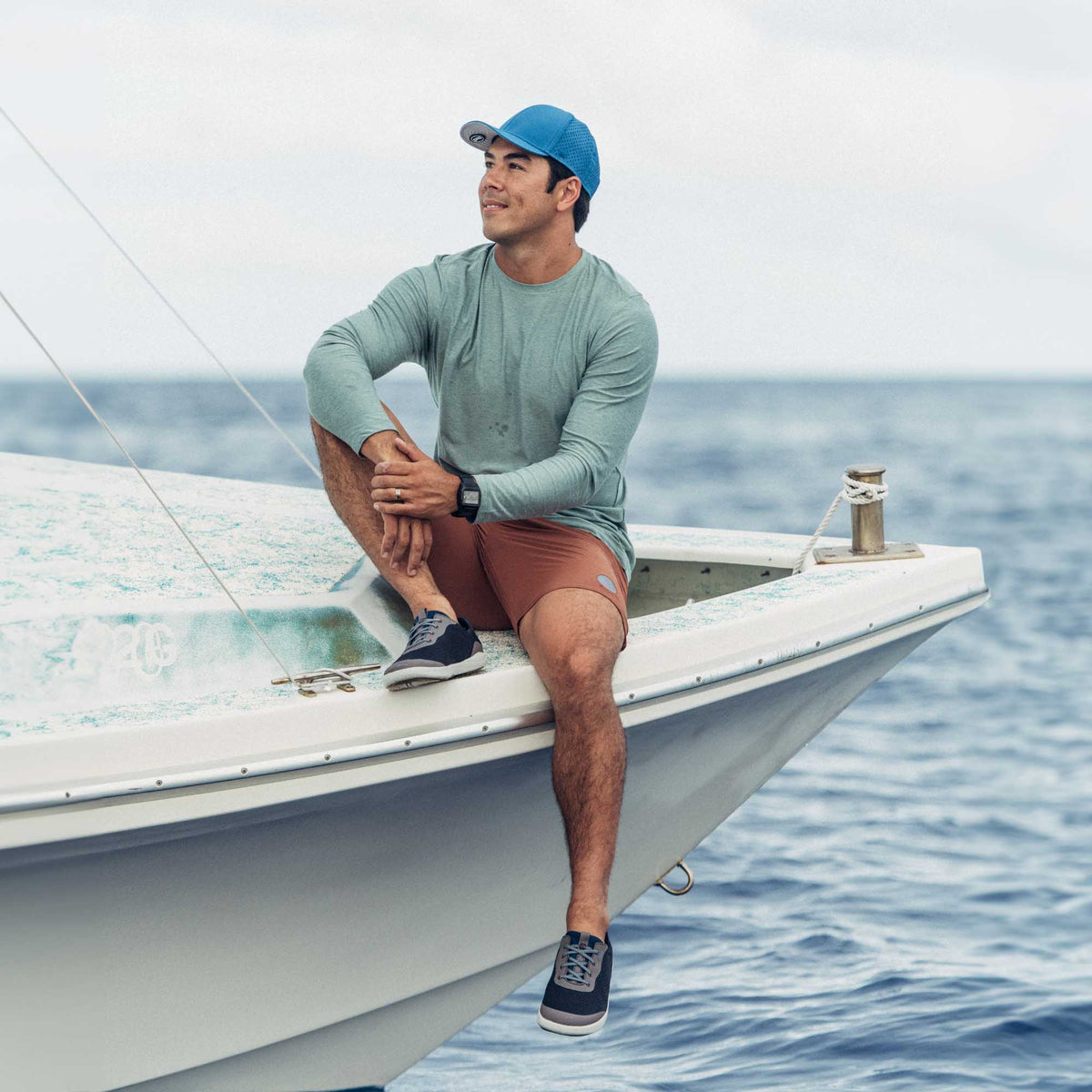 OluKai | Moku Pae Men's Boat Shoes - Pavement / Vintage Blue