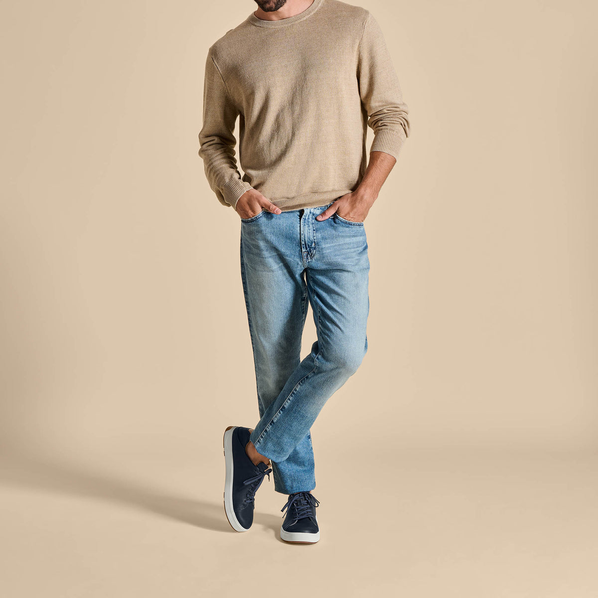 OluKai | Lae‘ahi Lī ‘Ili Men's Leather Sneakers - Trench Blue
