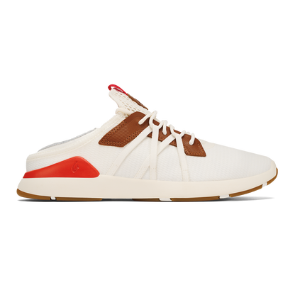 OluKai | Mio Lī Men's Athletic Shoes - Bright White / Red Lava