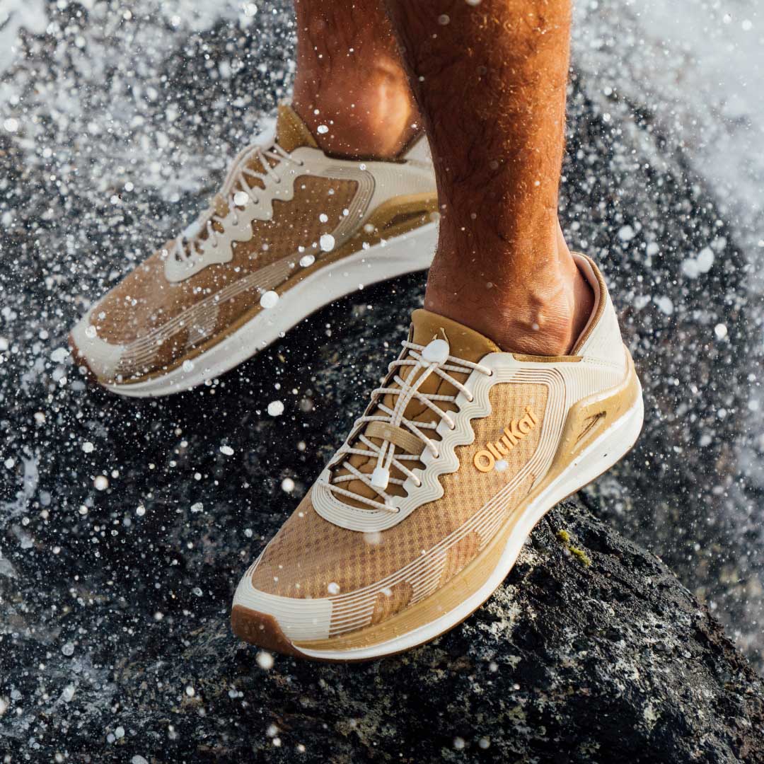 OluKai | ‘Ahi Men’s Water Boat Shoes - Tan / Tapa