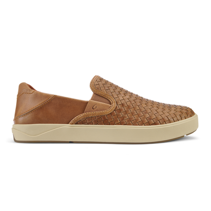 OluKai | Lae‘ahi Lauhala Men's Leather Slip-On Sneakers - Fox