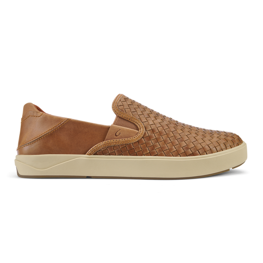 OluKai | Lae‘ahi Lauhala Men's Leather Slip-On Sneakers - Fox