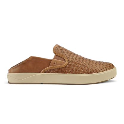OluKai | Lae‘ahi Lauhala Men's Leather Slip-On Sneakers - Fox
