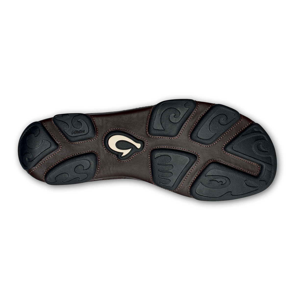 OluKai | Moloā Men's Leather Slip On Shoes - Dark Wood / Dark Java