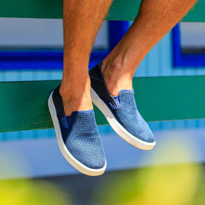 OluKai | Lae‘ahi Men's Slip-On Sneakers - Blue Depth