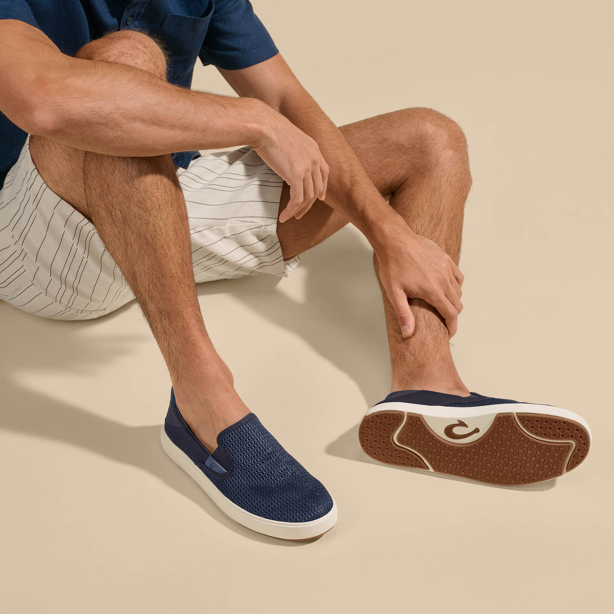OluKai | Lae‘ahi Men's Slip-On Sneakers - Blue Depth