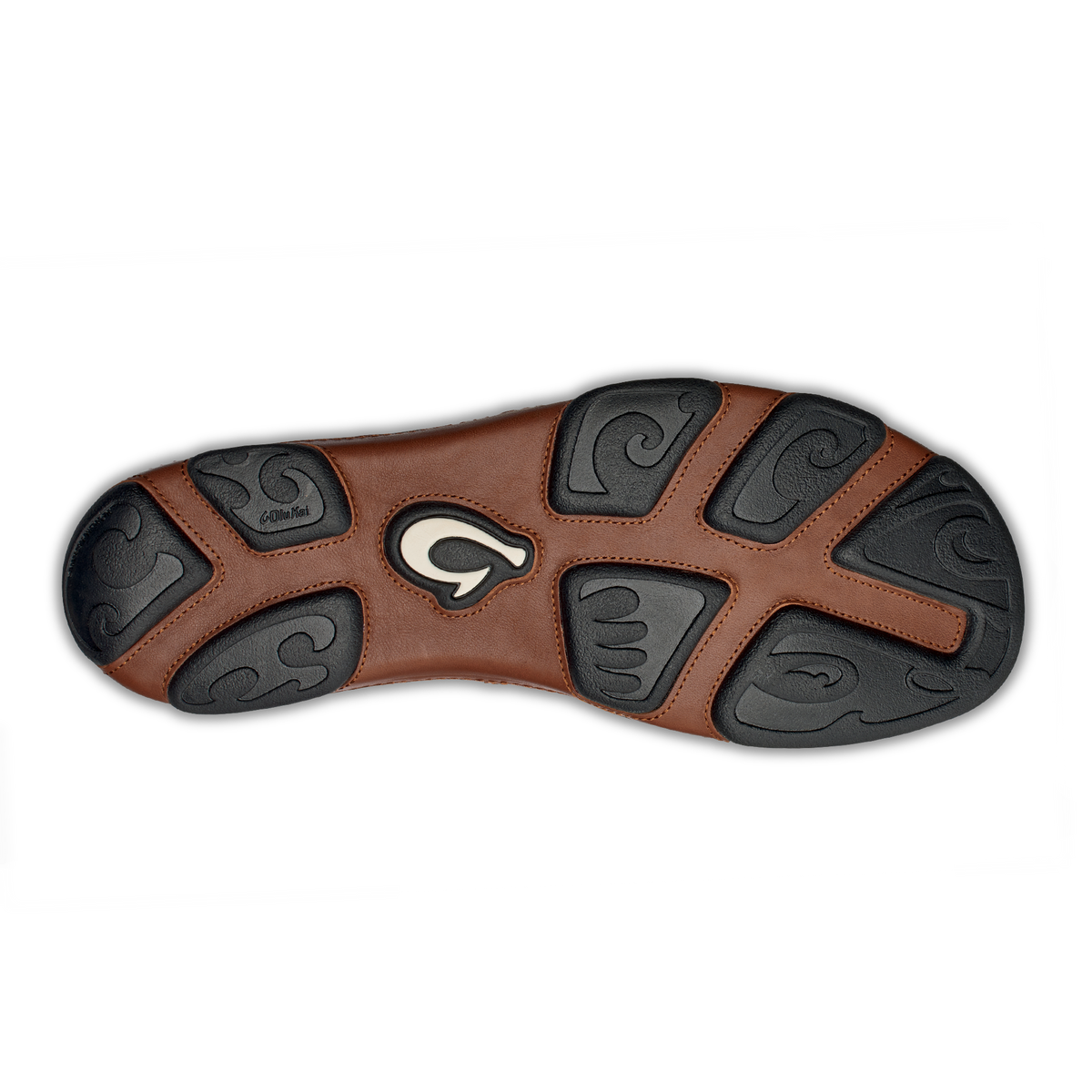 OluKai | Moloā Men's Leather Slip On Shoes - Black / Toffee