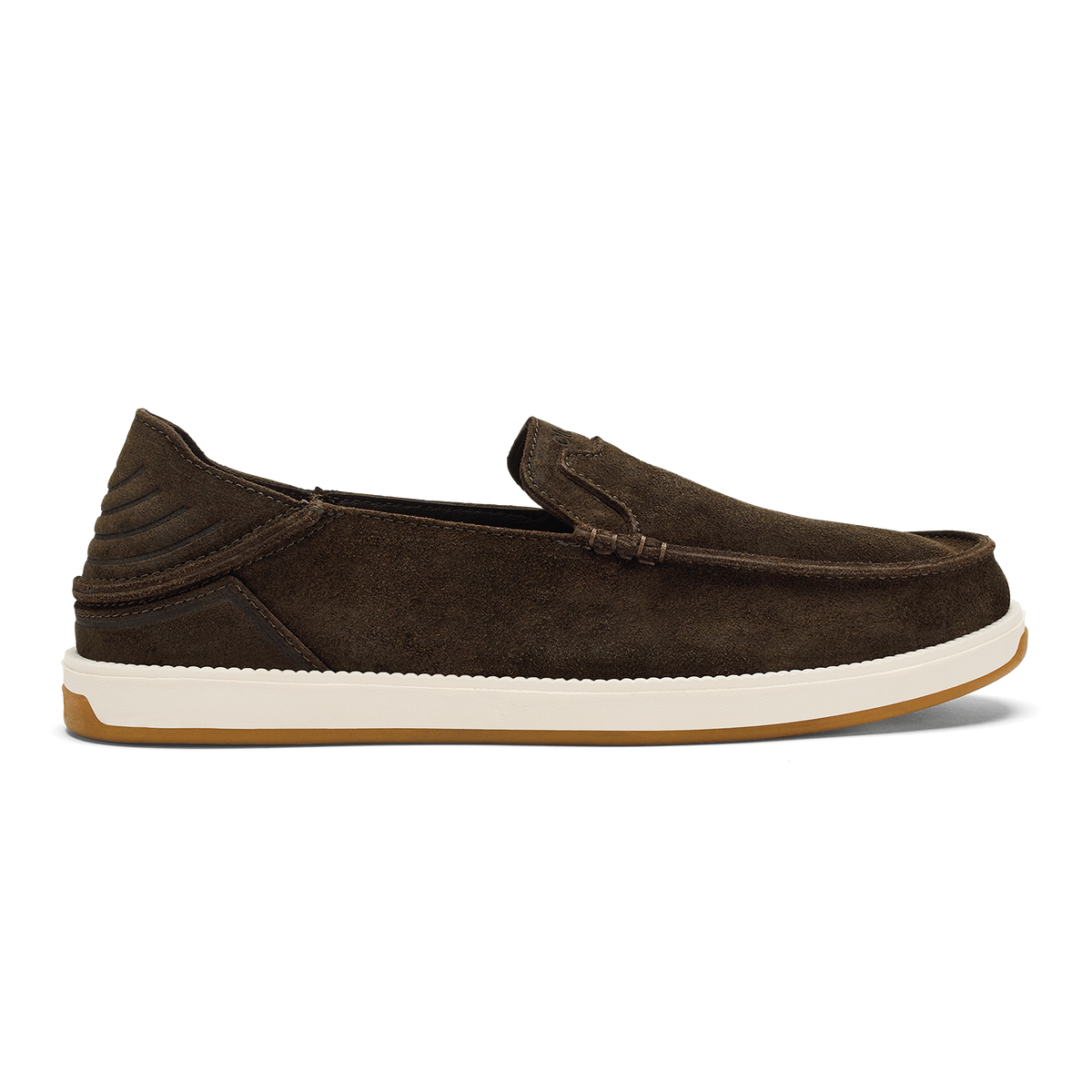 OluKai | Kākaha Nia Men‘s Suede Slip-On Shoes - Dark Wood