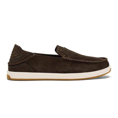 OluKai | Kākaha Nia Men‘s Suede Slip-On Shoes - Dark Wood
