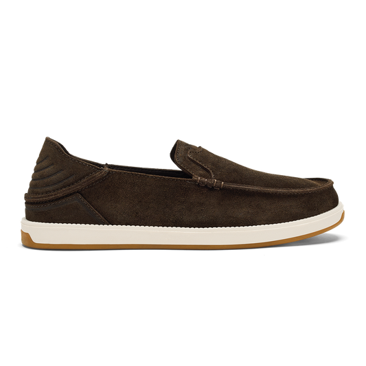 OluKai | Kākaha Nia Men‘s Suede Slip-On Shoes - Dark Wood