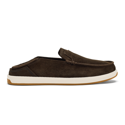 OluKai | Kākaha Nia Men‘s Suede Slip-On Shoes - Dark Wood
