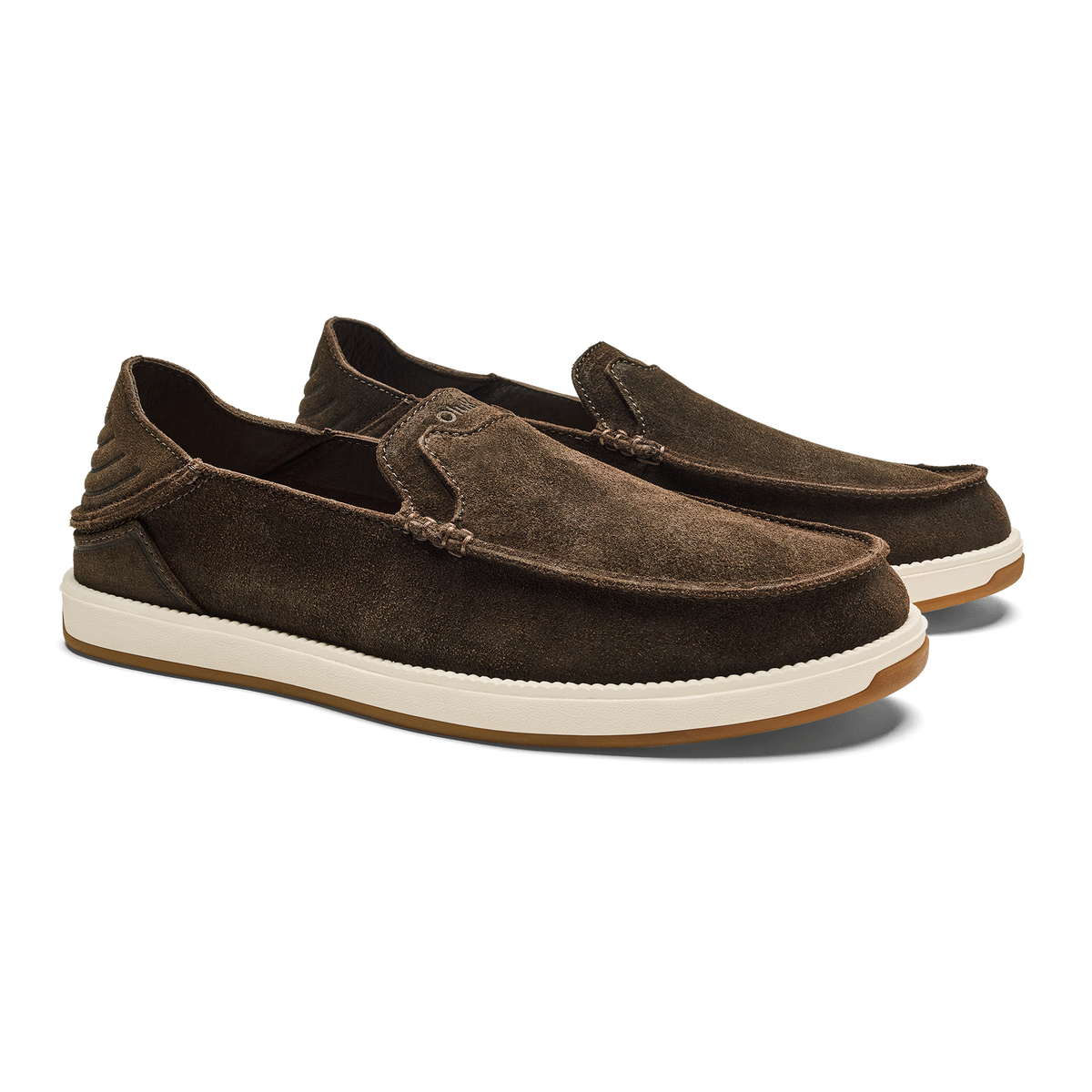 OluKai | Kākaha Nia Men‘s Suede Slip-On Shoes - Dark Wood