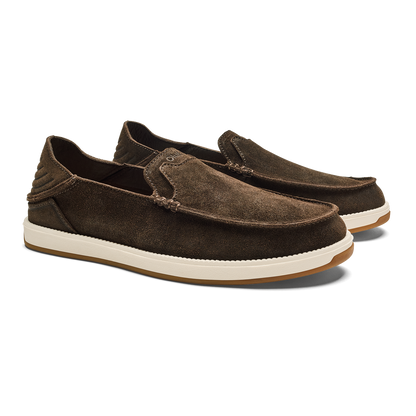 OluKai | Kākaha Nia Men‘s Suede Slip-On Shoes - Dark Wood