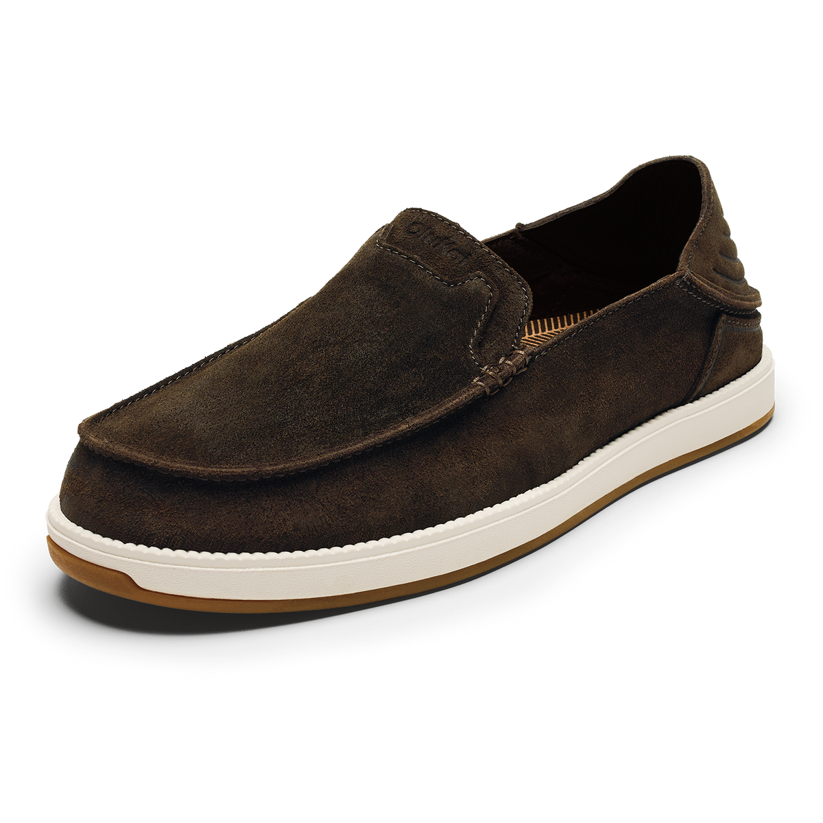 OluKai | Kākaha Nia Men‘s Suede Slip-On Shoes - Dark Wood