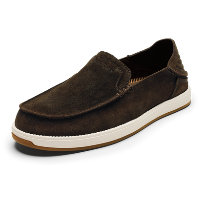 OluKai | Kākaha Nia Men‘s Suede Slip-On Shoes - Dark Wood