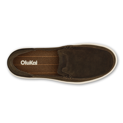 OluKai | Kākaha Nia Men‘s Suede Slip-On Shoes - Dark Wood